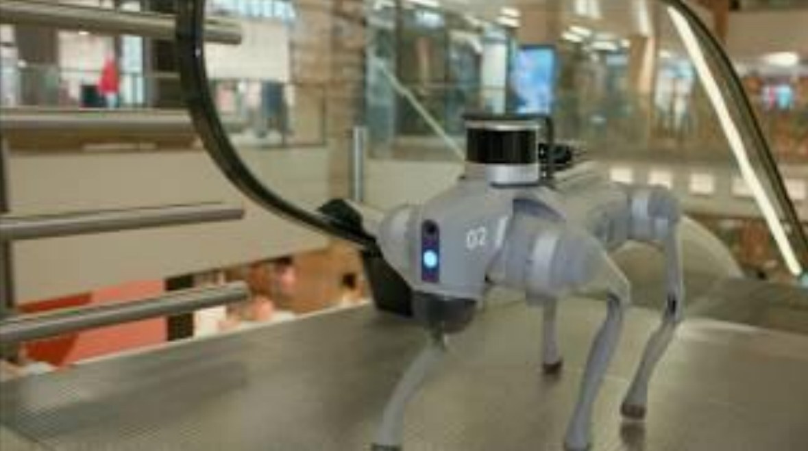 A Nortemsy robot on an indoor patrol route